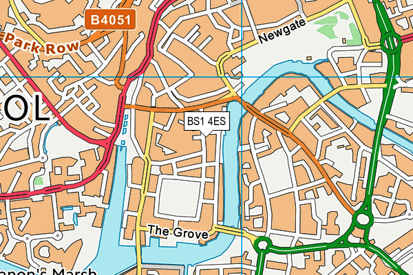 BS1 4ES map - OS VectorMap District (Ordnance Survey)