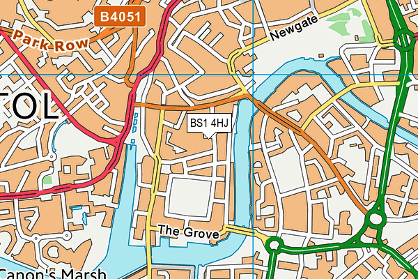 BS1 4HJ map - OS VectorMap District (Ordnance Survey)