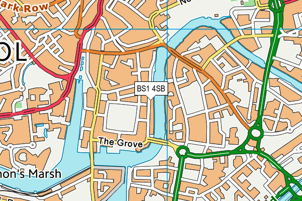 Workout Bristol map (BS1 4SB) - OS VectorMap District (Ordnance Survey)
