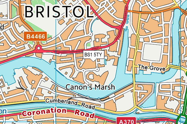Puregym (Bristol Harbourside) map (BS1 5TY) - OS VectorMap District (Ordnance Survey)