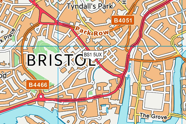 BS1 5UX map - OS VectorMap District (Ordnance Survey)