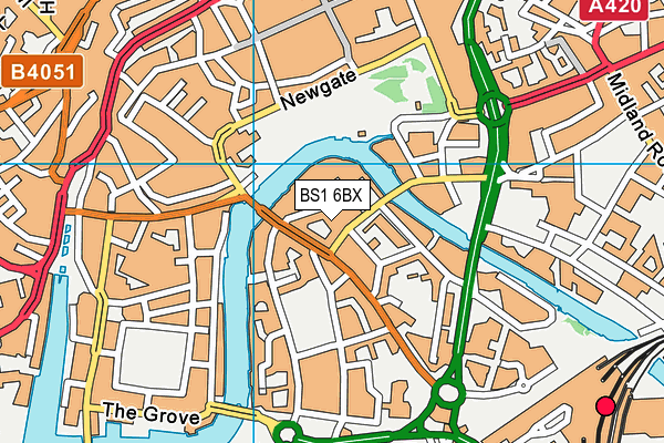BS1 6BX map - OS VectorMap District (Ordnance Survey)