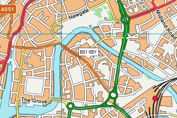 BS1 6BY map - OS VectorMap District (Ordnance Survey)