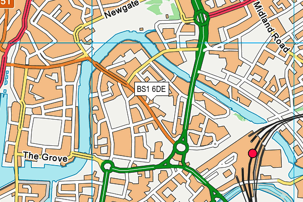 BS1 6DE map - OS VectorMap District (Ordnance Survey)