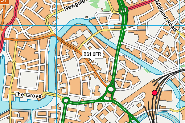 BS1 6FR map - OS VectorMap District (Ordnance Survey)