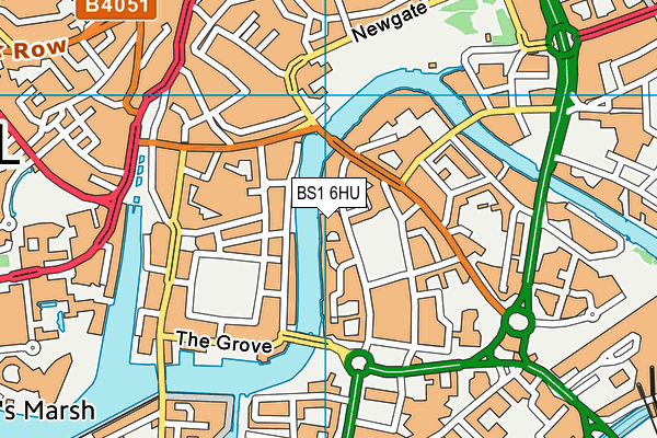 BS1 6HU map - OS VectorMap District (Ordnance Survey)