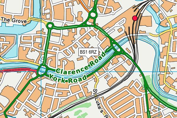 BS1 6RZ map - OS VectorMap District (Ordnance Survey)