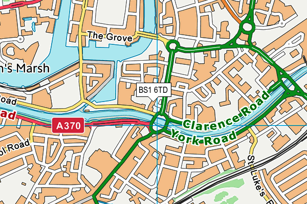 BS1 6TD map - OS VectorMap District (Ordnance Survey)