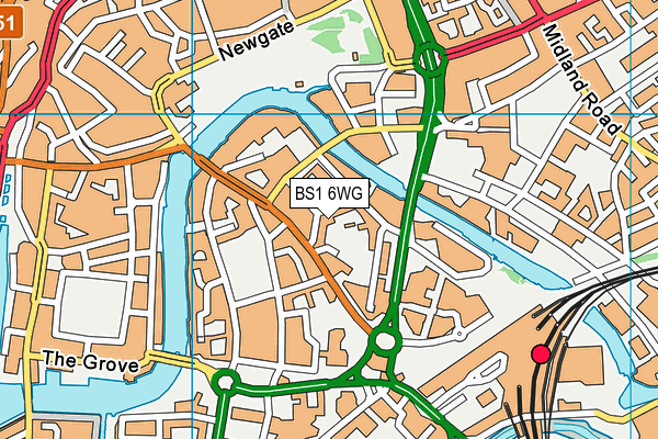 BS1 6WG map - OS VectorMap District (Ordnance Survey)