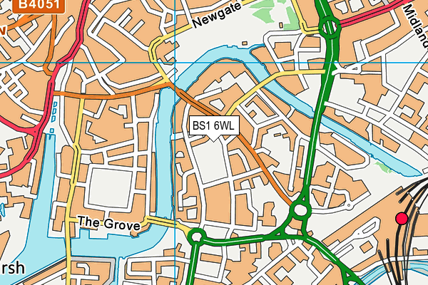 BS1 6WL map - OS VectorMap District (Ordnance Survey)