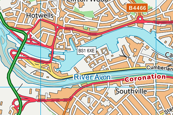 BS1 6XE map - OS VectorMap District (Ordnance Survey)