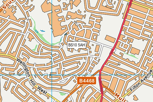 BS10 5AH map - OS VectorMap District (Ordnance Survey)