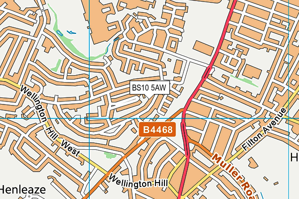 BS10 5AW map - OS VectorMap District (Ordnance Survey)