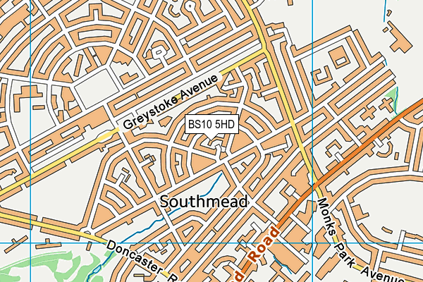 BS10 5HD map - OS VectorMap District (Ordnance Survey)