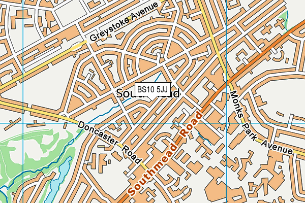 BS10 5JJ map - OS VectorMap District (Ordnance Survey)