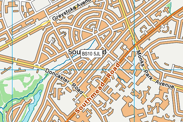 BS10 5JL map - OS VectorMap District (Ordnance Survey)
