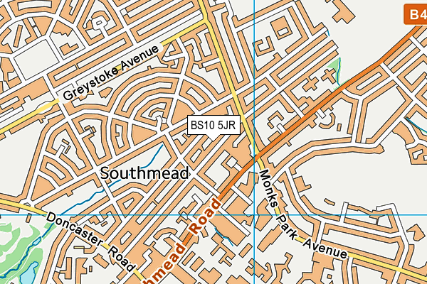 BS10 5JR map - OS VectorMap District (Ordnance Survey)