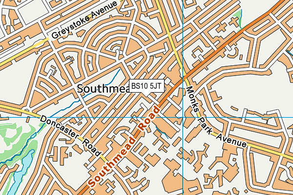 BS10 5JT map - OS VectorMap District (Ordnance Survey)