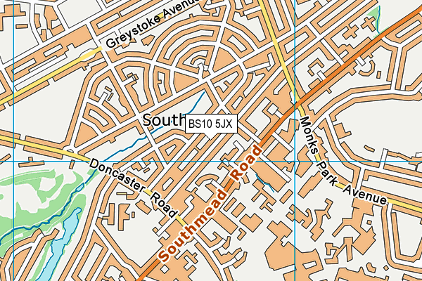 BS10 5JX map - OS VectorMap District (Ordnance Survey)
