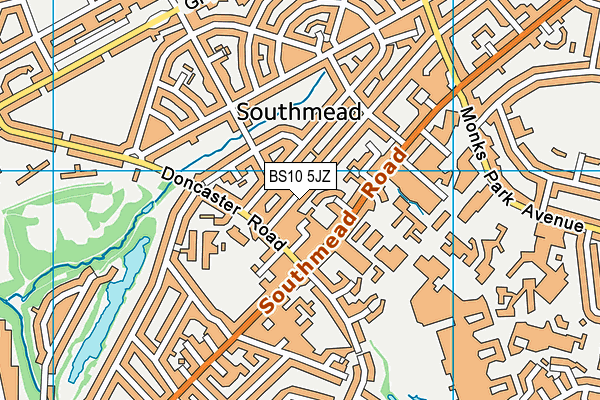 BS10 5JZ map - OS VectorMap District (Ordnance Survey)