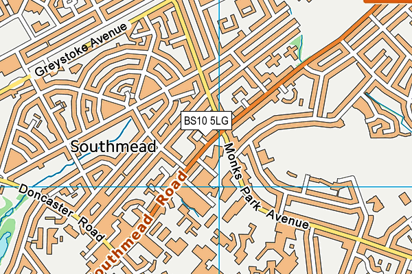 BS10 5LG map - OS VectorMap District (Ordnance Survey)