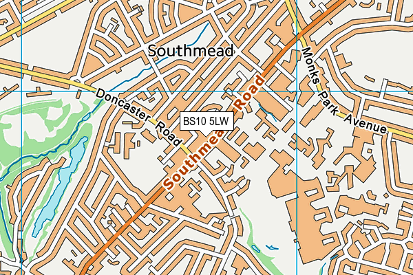 BS10 5LW map - OS VectorMap District (Ordnance Survey)