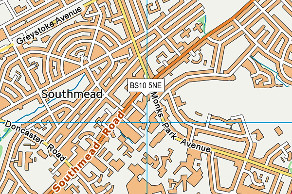 BS10 5NE map - OS VectorMap District (Ordnance Survey)