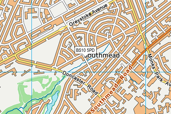 BS10 5PD map - OS VectorMap District (Ordnance Survey)