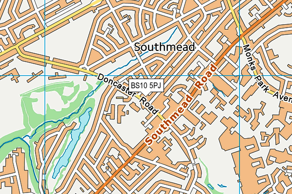 BS10 5PJ map - OS VectorMap District (Ordnance Survey)