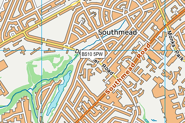 BS10 5PW map - OS VectorMap District (Ordnance Survey)