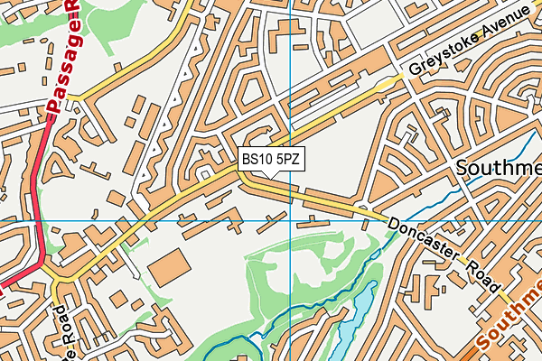 BS10 5PZ map - OS VectorMap District (Ordnance Survey)