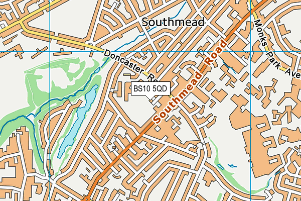 BS10 5QD map - OS VectorMap District (Ordnance Survey)