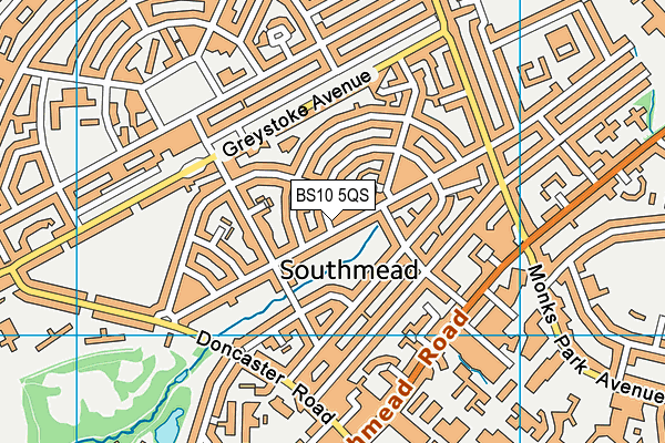 BS10 5QS map - OS VectorMap District (Ordnance Survey)