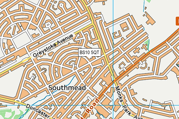 BS10 5QT map - OS VectorMap District (Ordnance Survey)