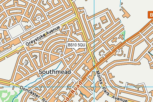 BS10 5QU map - OS VectorMap District (Ordnance Survey)