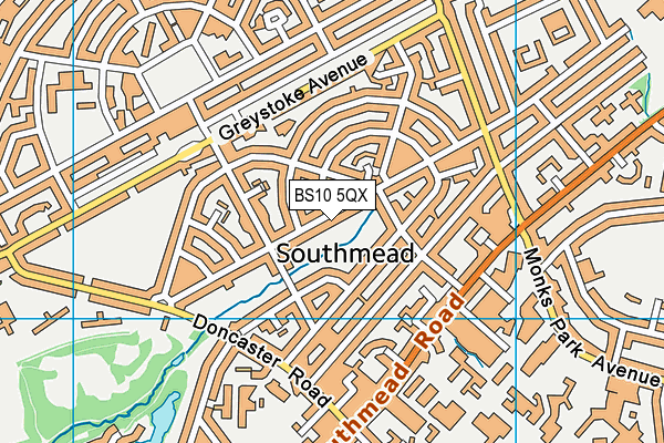 BS10 5QX map - OS VectorMap District (Ordnance Survey)