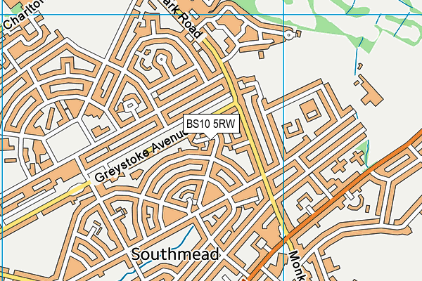 BS10 5RW map - OS VectorMap District (Ordnance Survey)
