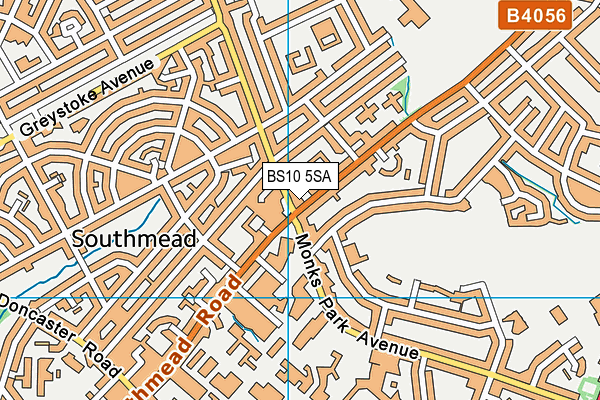 BS10 5SA map - OS VectorMap District (Ordnance Survey)