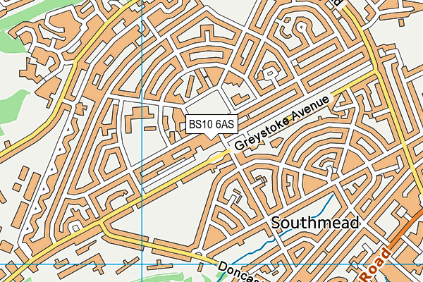 BS10 6AS map - OS VectorMap District (Ordnance Survey)