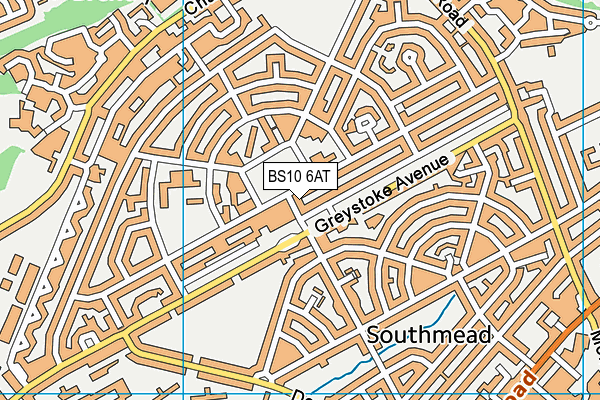 BS10 6AT map - OS VectorMap District (Ordnance Survey)
