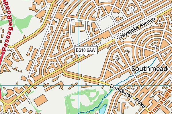 BS10 6AW map - OS VectorMap District (Ordnance Survey)