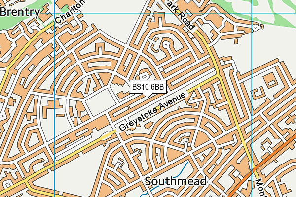 BS10 6BB map - OS VectorMap District (Ordnance Survey)