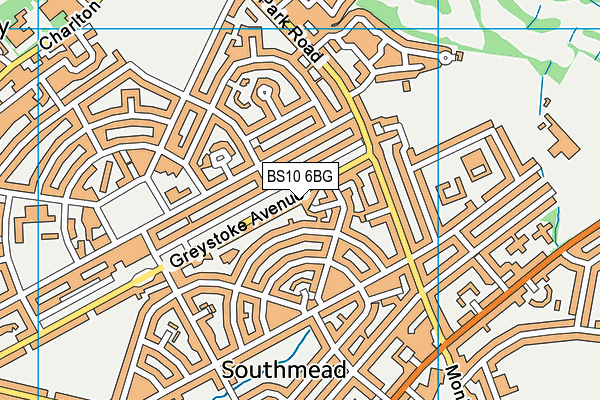 BS10 6BG map - OS VectorMap District (Ordnance Survey)