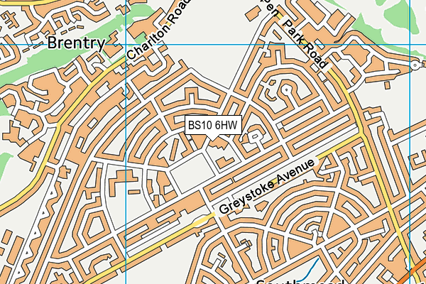 BS10 6HW map - OS VectorMap District (Ordnance Survey)