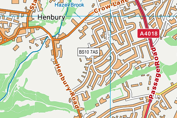 Henbury Old Boys Football Club map (BS10 7AS) - OS VectorMap District (Ordnance Survey)