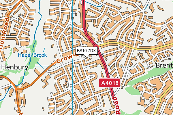 BS10 7DX map - OS VectorMap District (Ordnance Survey)