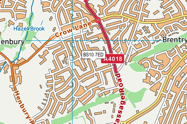 BS10 7ED map - OS VectorMap District (Ordnance Survey)