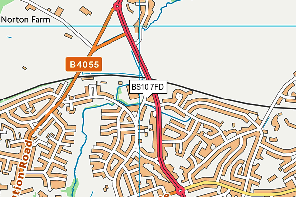 BS10 7FD map - OS VectorMap District (Ordnance Survey)