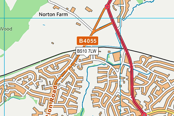 BS10 7LW map - OS VectorMap District (Ordnance Survey)