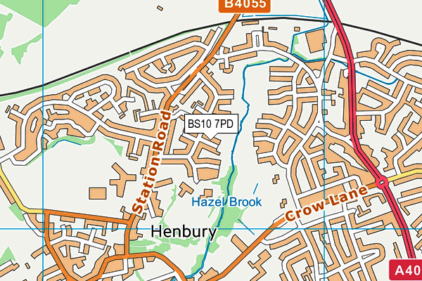 BS10 7PD map - OS VectorMap District (Ordnance Survey)